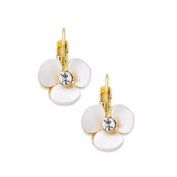 disco pansy drop earrings
